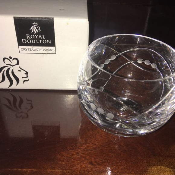 Royal Doulton Fine Lead Crystal Tealight Holder - Picture 1 of 3